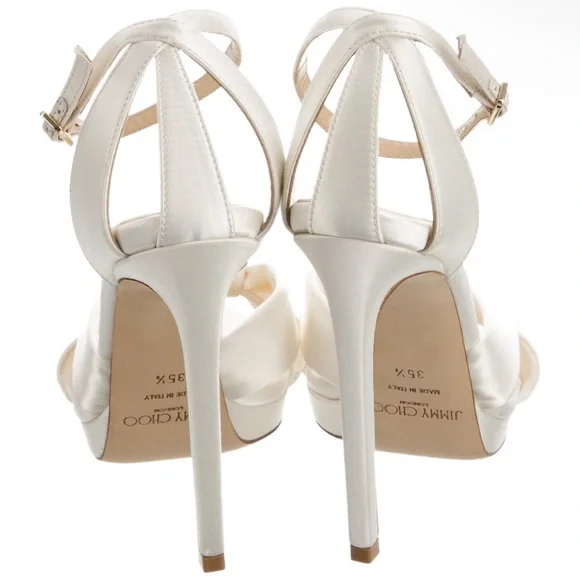 Jimmy Choo Cream Strappy Heels for Weddings - Picture 2 of 11